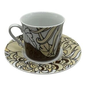 (1) Loveramics MINTER GARDEN Two Piece Tea Coffee Cup Saucer Set Swirly Floral